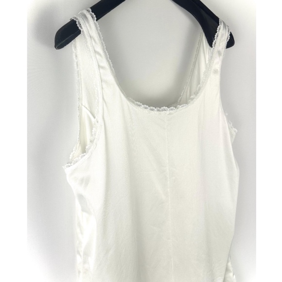 Vintage 1980’s ‘Tradition by Sears’ Nylon Satin Camisole Slip Top in White - M - Picture 9 of 10